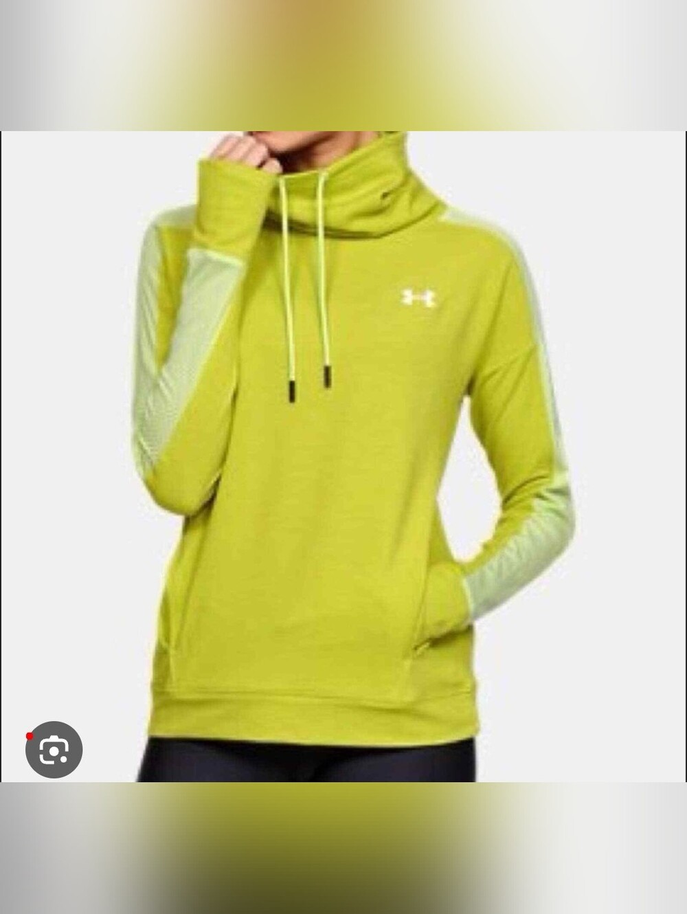 NEW under Armour Featherweight Fleece Lime Green Cowl Neck Sweatshirt
